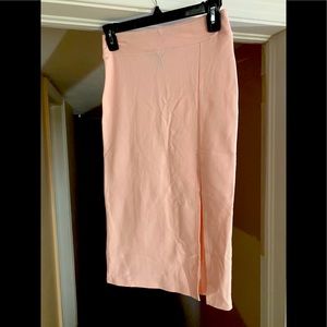 Light pink skirt with front split